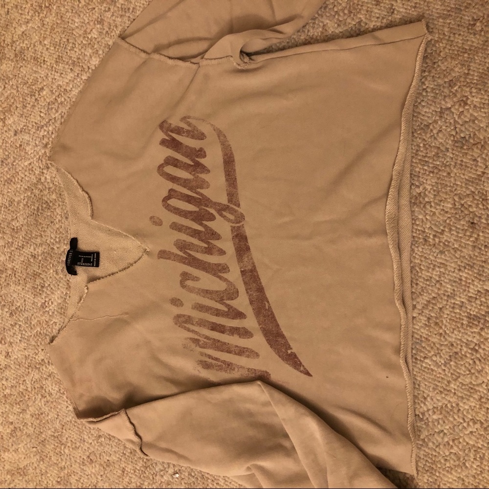 forever 21 Michigan cropped lightweight sweatshirt